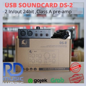 USB Soundcard Audio Interface recording DS 2 DS2 DS-2 2in 2out